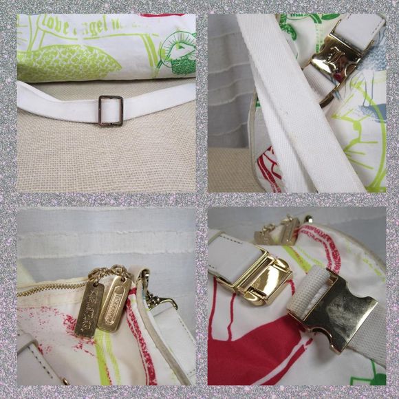 Very Rare L.A.M.B. LeSportsac Limited Edition Multi Icon Mega Barrel Bag w/Charm - Picture 11 of 16